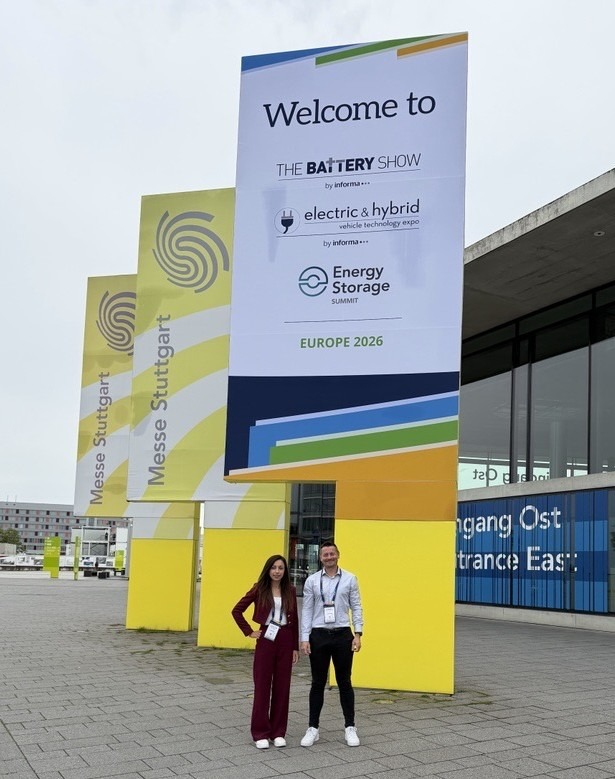 Justyna Piwek and Julien Wyss from R&D Carbon participating at the Battery Show Europe in Stuttgart